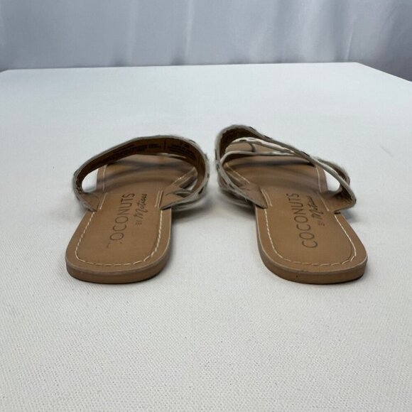 Coconuts by Matisse Womens Slip On Dotted Sandals Cream/Brown Size 7M - Picture 6 of 9